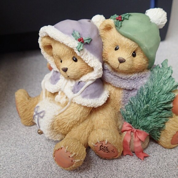Cherished Teddies Cheryl and Carl Whishing  You A Cozy Christmas - Picture 1 of 6
